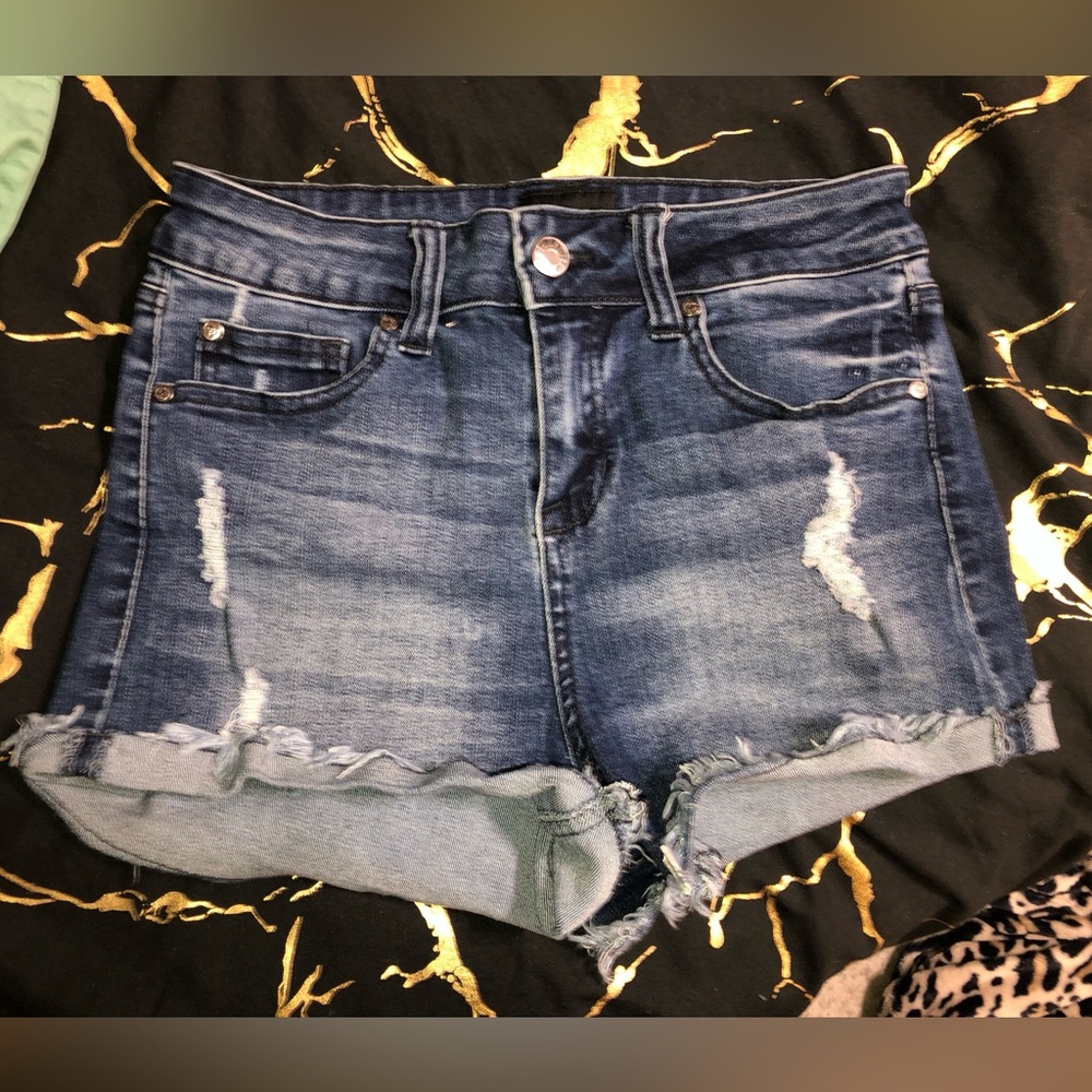 Celebrity Pink Distressed Blue Jean Shorts